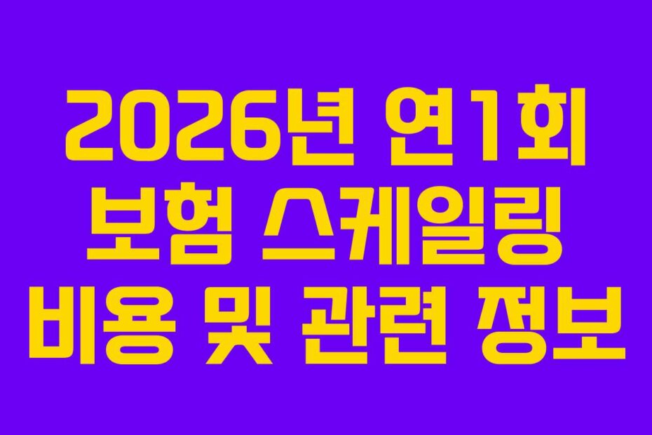 2026년 연1회 보험 스케일링 비용 및 관련 정보