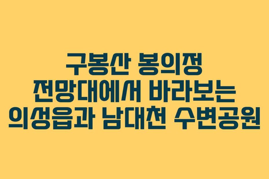 구봉산 봉의정 전망대에서 바라보는 의성읍과 남대천 수변공원