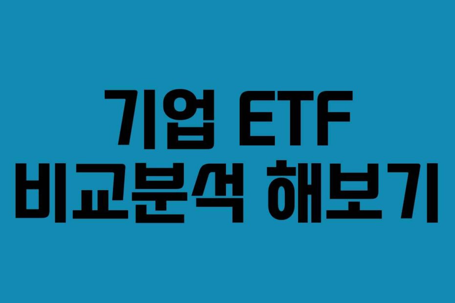기업 ETF 비교분석 해보기