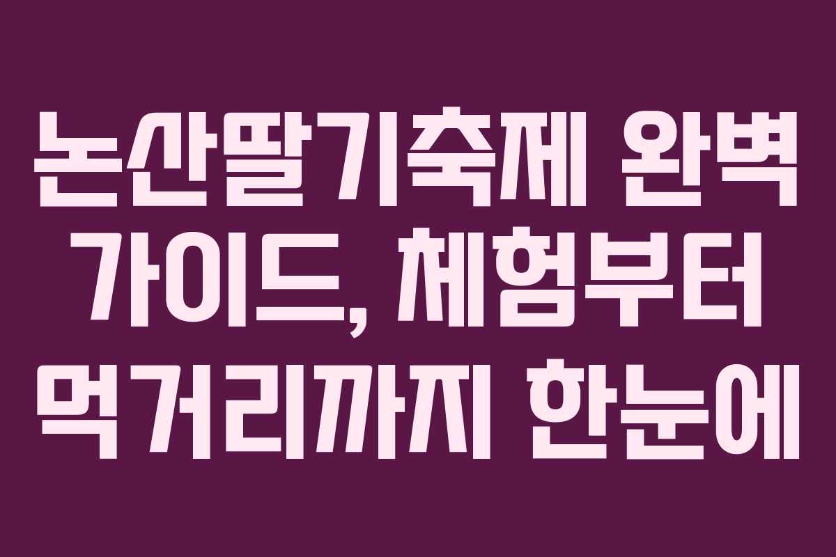 논산딸기축제 완벽 가이드, 체험부터 먹거리까지 한눈에