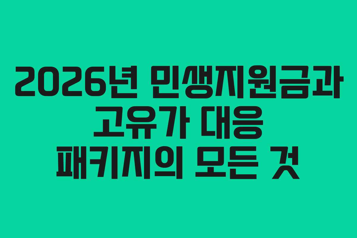 2026년 민생지원금과 고유가 대응 패키지의 모든 것