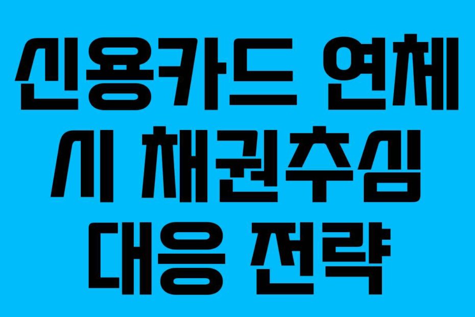 신용카드 연체 시 채권추심 대응 전략
