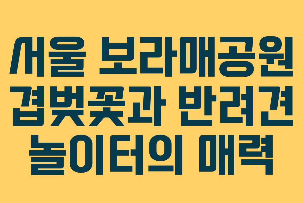 서울 보라매공원 겹벚꽃과 반려견 놀이터의 매력