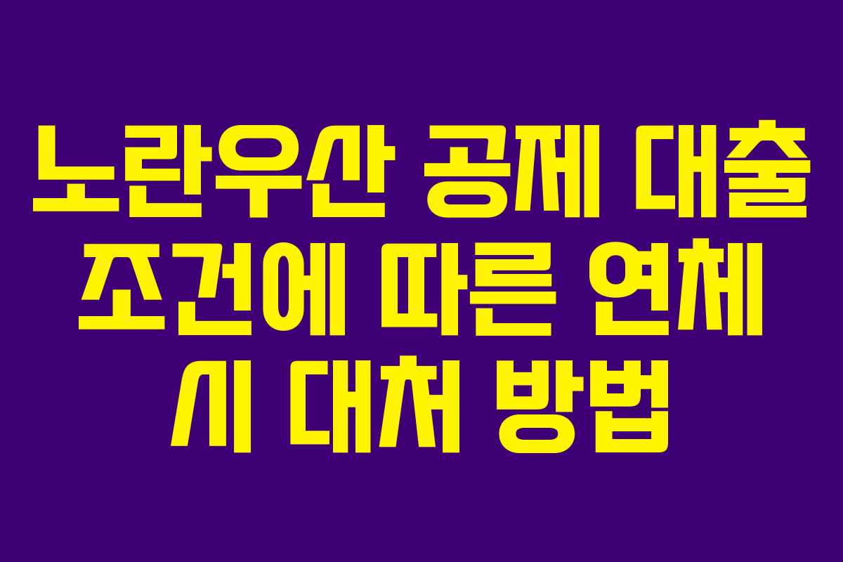 노란우산 공제 대출 조건에 따른 연체 시 대처 방법