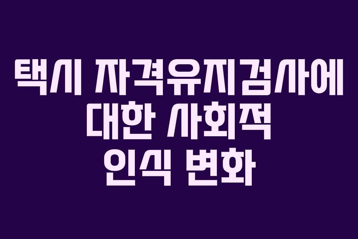 택시 자격유지검사에 대한 사회적 인식 변화
