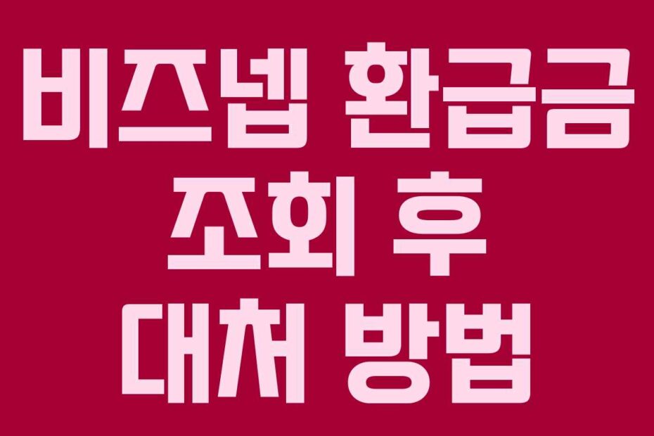 비즈넵 환급금 조회 후 대처 방법