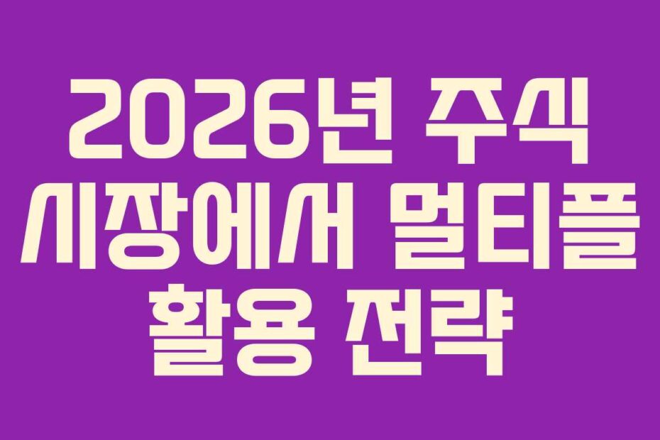 2026년 주식 시장에서 멀티플 활용 전략