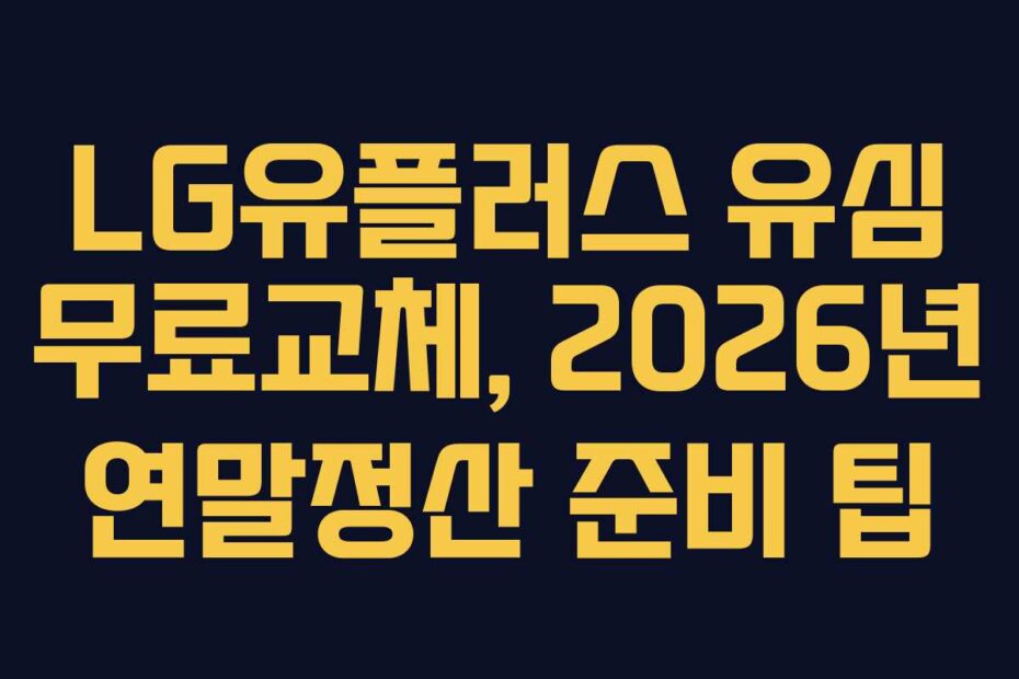 LG유플러스 유심 무료교체, 2026년 연말정산 준비 팁
