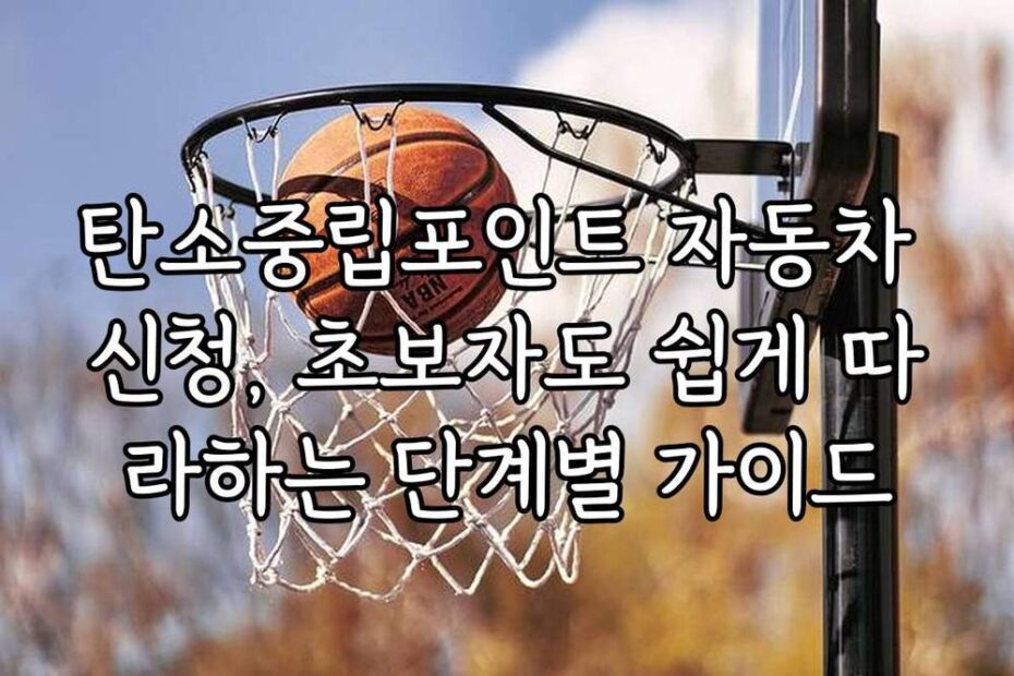 탄소중립포인트 자동차 신청, 초보자도 쉽게 따라하는 단계별 가이드