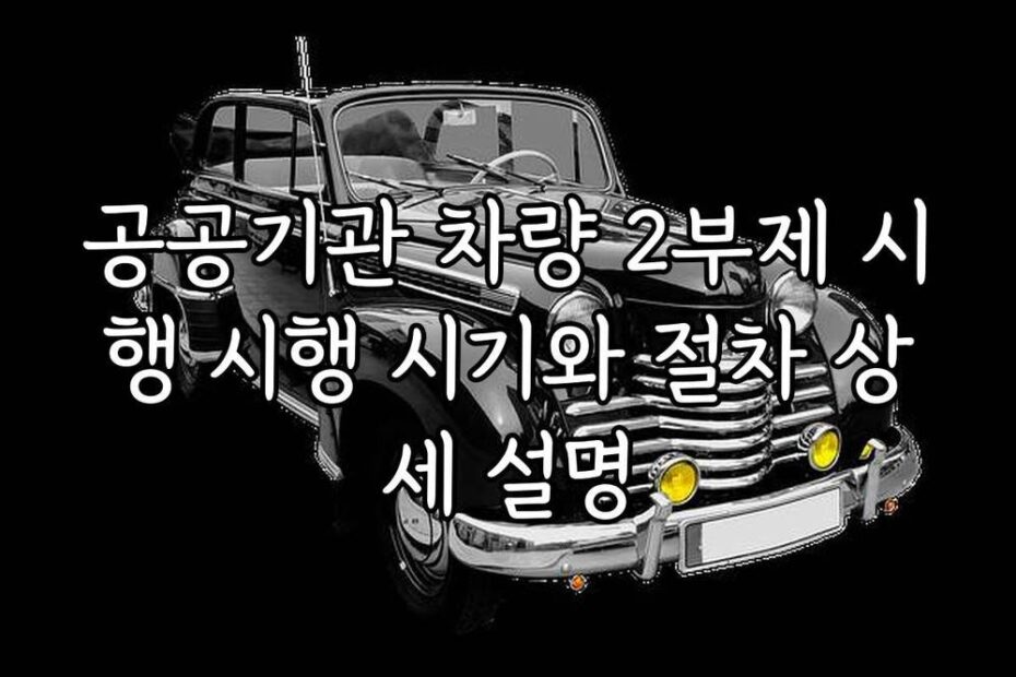 공공기관 차량 2부제 시행 시행 시기와 절차 상세 설명