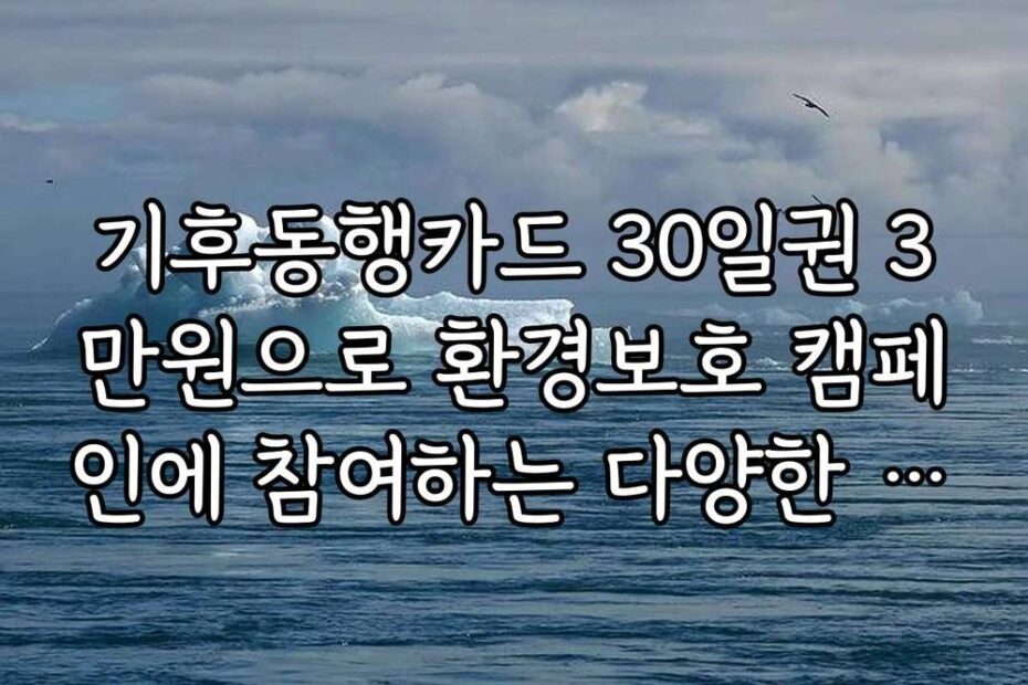 기후동행카드 30일권 3만원으로 환경보호 캠페인에 참여하는 다양한 사례를 만나보세요