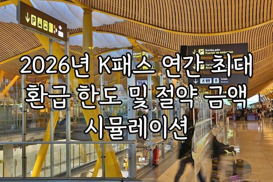 2026년 K패스 연간 최대 환급 한도 및 절약 금액 시뮬레이션