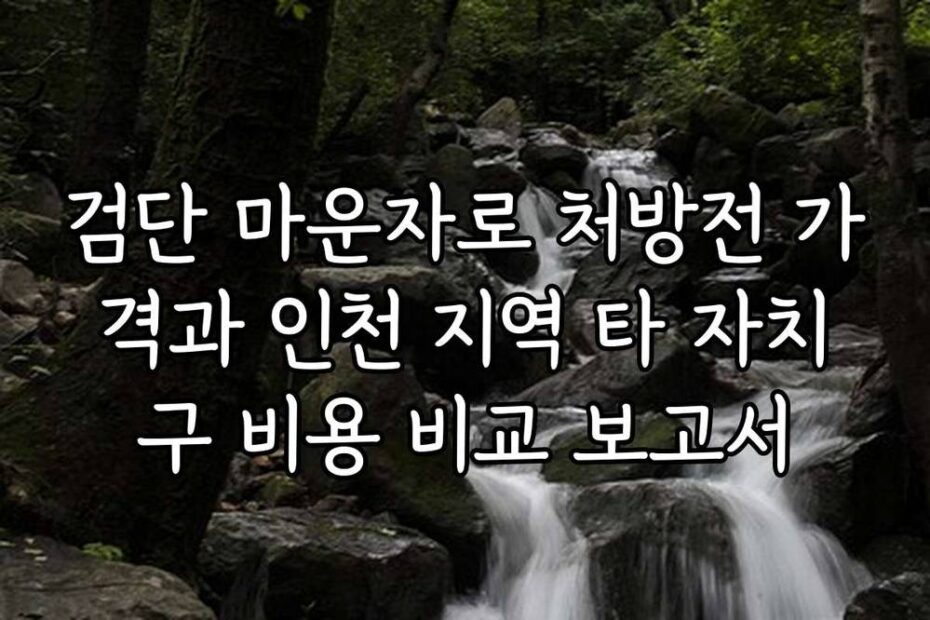 검단 마운자로 처방전 가격과 인천 지역 타 자치구 비용 비교 보고서