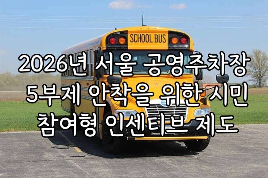 2026년 서울 공영주차장 5부제 안착을 위한 시민 참여형 인센티브 제도