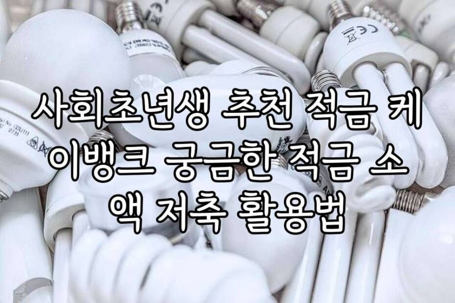 사회초년생 추천 적금 케이뱅크 궁금한 적금 소액 저축 활용법