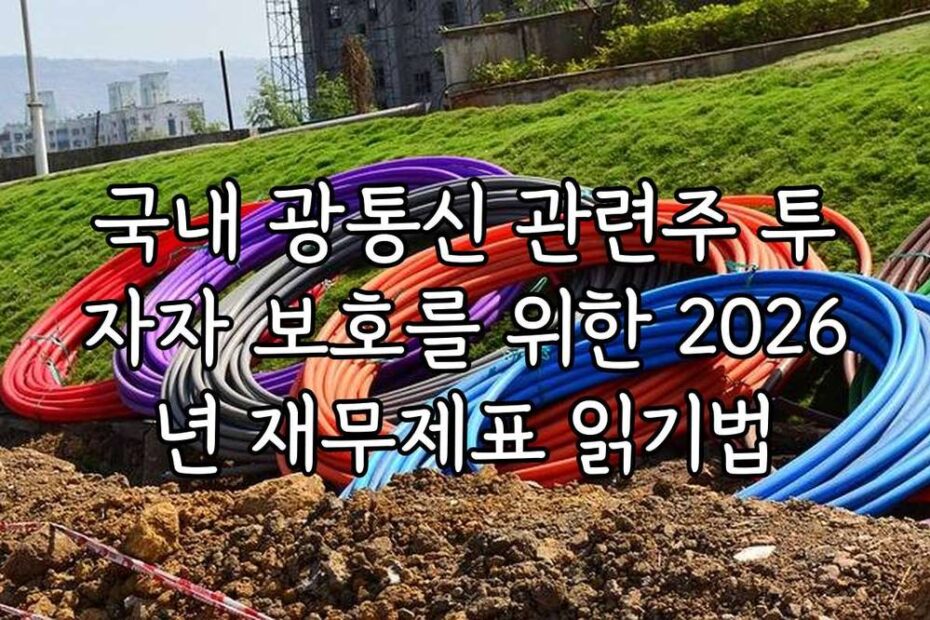 국내 광통신 관련주 투자자 보호를 위한 2026년 재무제표 읽기법