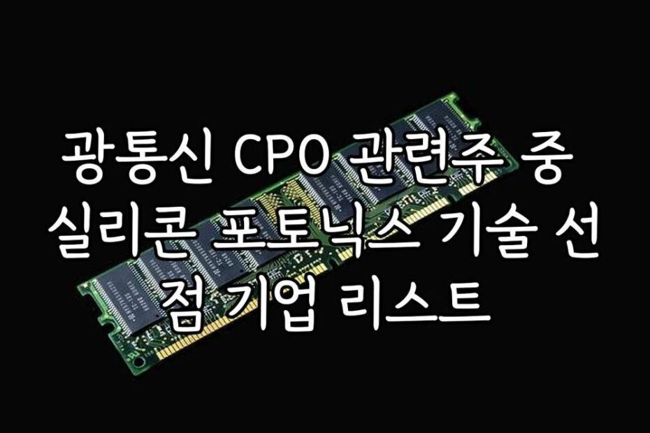 광통신 CPO 관련주 중 실리콘 포토닉스 기술 선점 기업 리스트