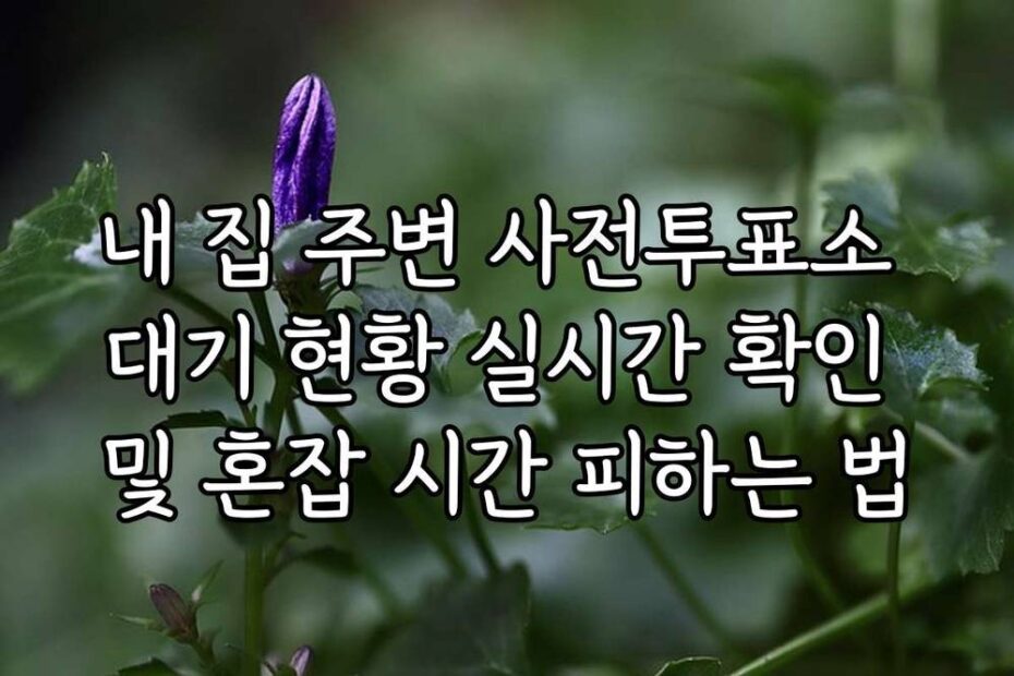 내 집 주변 사전투표소 대기 현황 실시간 확인 및 혼잡 시간 피하는 법
