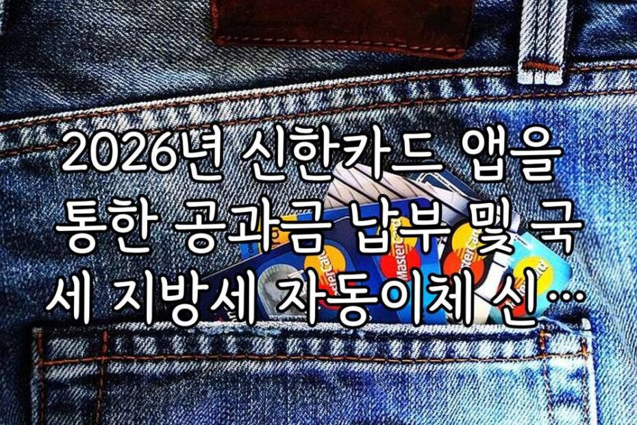 2026년 신한카드 앱을 통한 공과금 납부 및 국세 지방세 자동이체 신청법