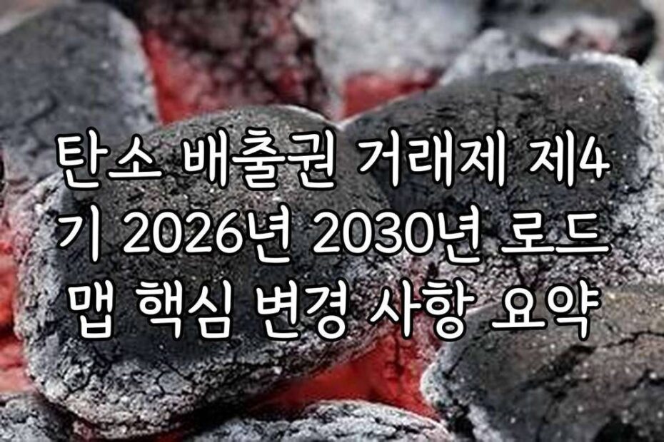 탄소 배출권 거래제 제4기 2026년 2030년 로드맵 핵심 변경 사항 요약