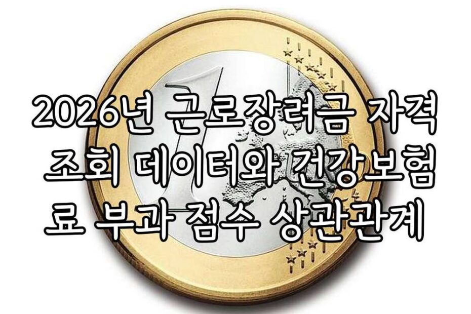 2026년 근로장려금 자격 조회 데이터와 건강보험료 부과 점수 상관관계