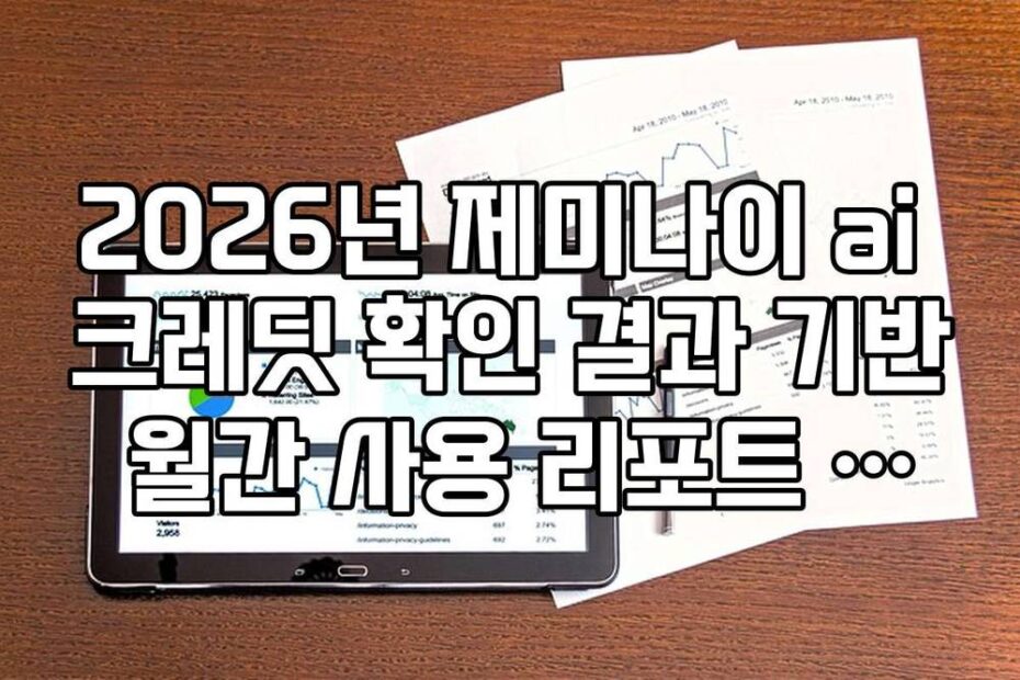 2026년 제미나이 ai 크레딧 확인 결과 기반 월간 사용 리포트 발급법