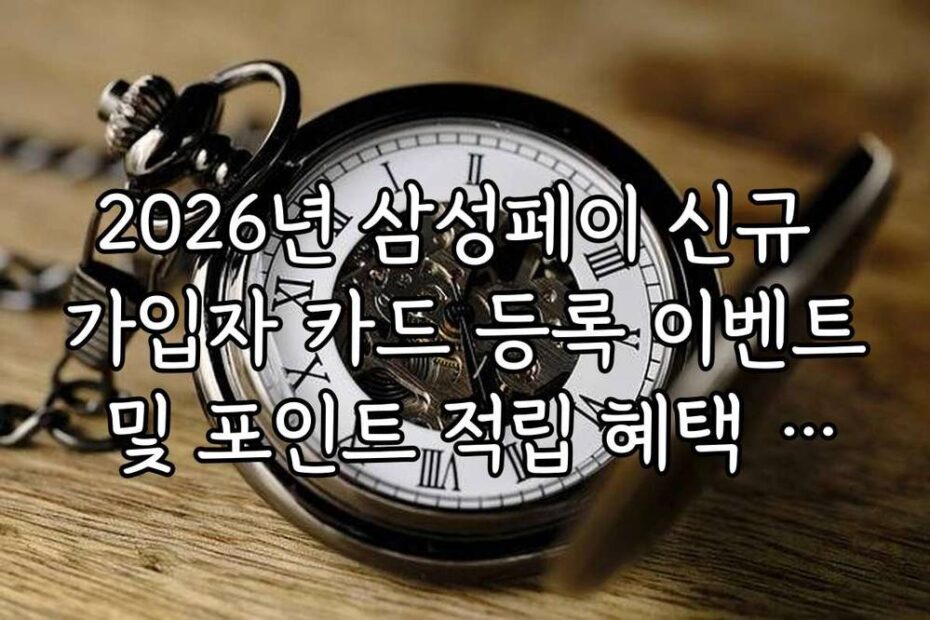 2026년 삼성페이 신규 가입자 카드 등록 이벤트 및 포인트 적립 혜택 정리