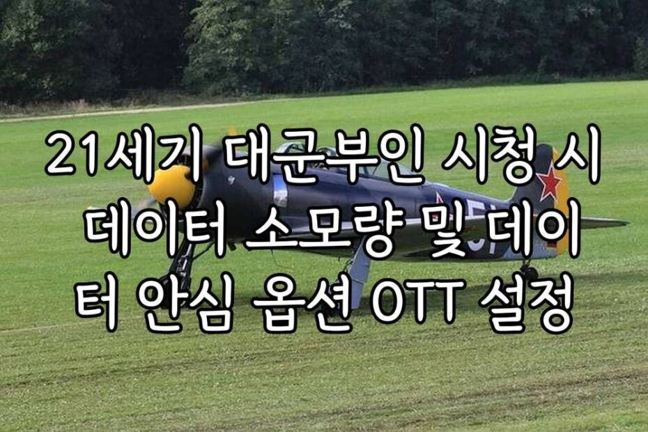 21세기 대군부인 시청 시 데이터 소모량 및 데이터 안심 옵션 OTT 설정