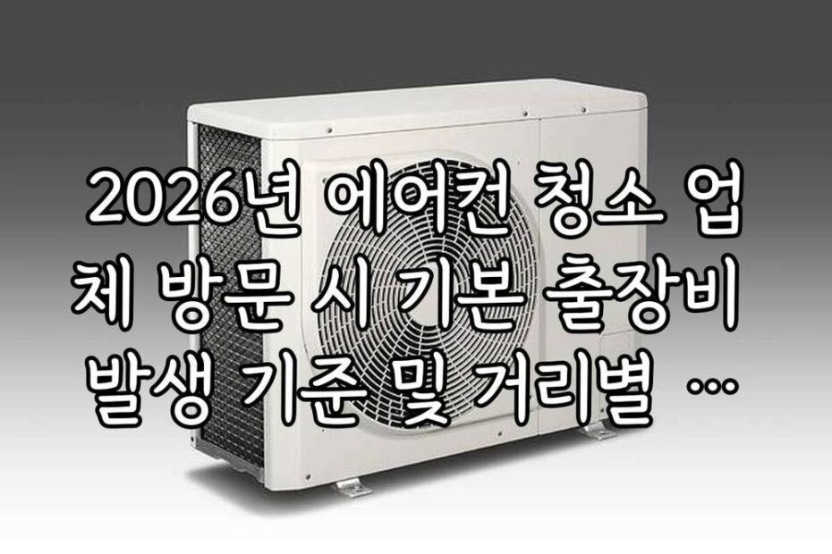 2026년 에어컨 청소 업체 방문 시 기본 출장비 발생 기준 및 거리별 요금