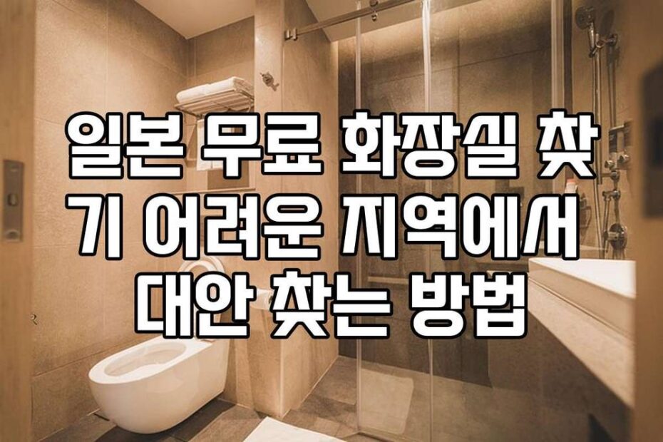 일본 무료 화장실 찾기 어려운 지역에서 대안 찾는 방법