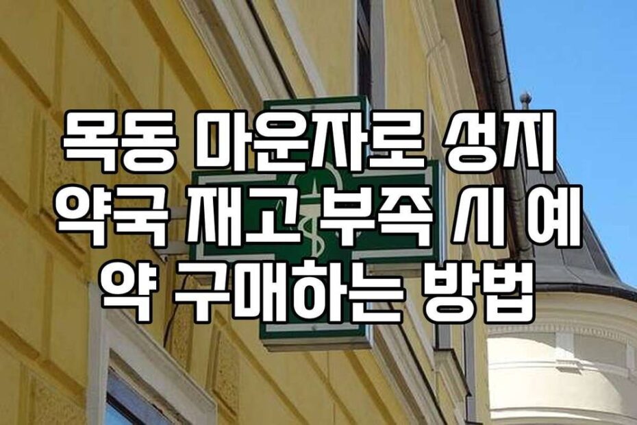 목동 마운자로 성지 약국 재고 부족 시 예약 구매하는 방법