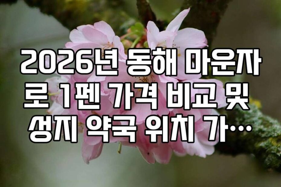 2026년 동해 마운자로 1펜 가격 비교 및 성지 약국 위치 가이드