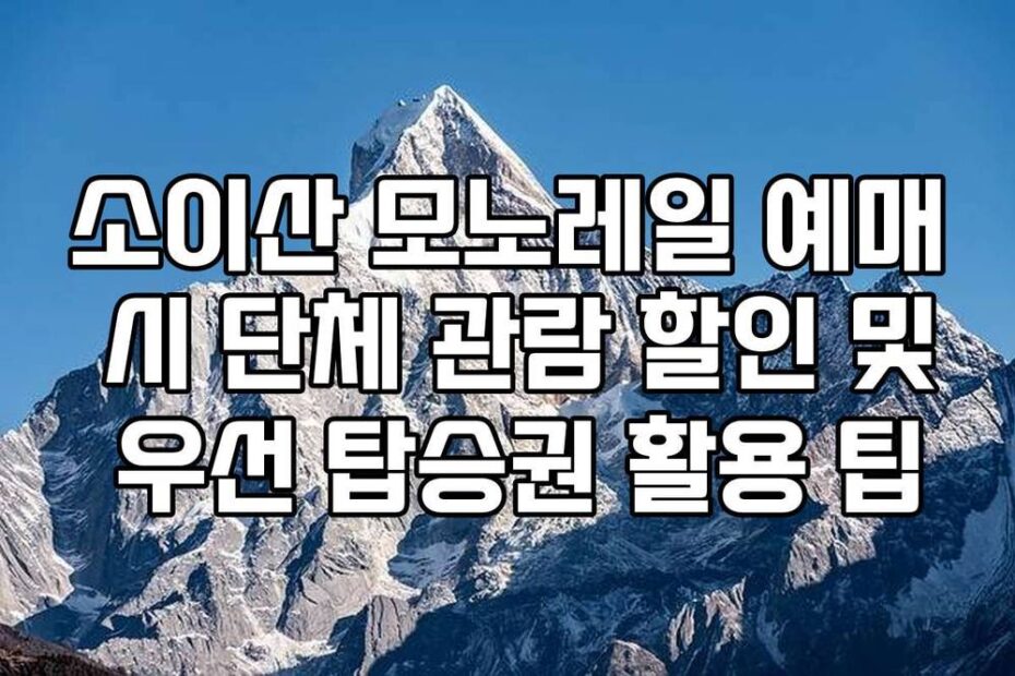 소이산 모노레일 예매 시 단체 관람 할인 및 우선 탑승권 활용 팁