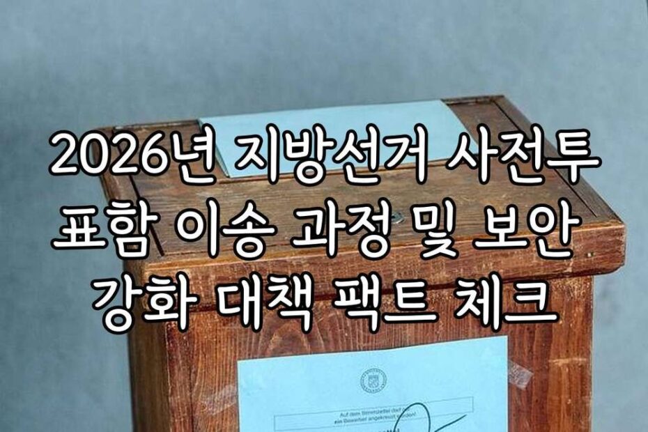 2026년 지방선거 사전투표함 이송 과정 및 보안 강화 대책 팩트 체크