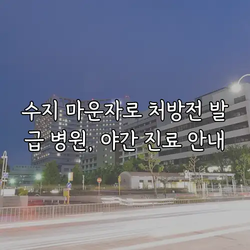 수지 마운자로 처방전 발급 병원, 야간 진료 안내