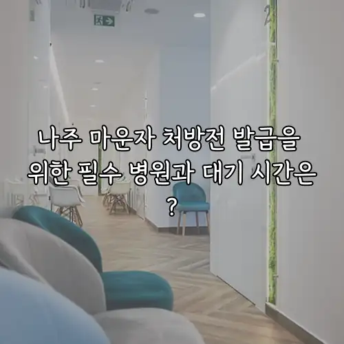 나주 마운자 처방전 발급을 위한 필수 병원과 대기 시간은?
