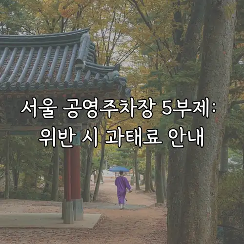서울 공영주차장 5부제: 위반 시 과태료 안내