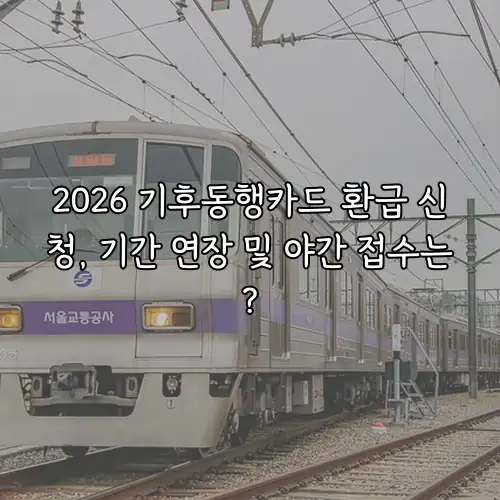 2026 기후동행카드 환급 신청, 기간 연장 및 야간 접수는?