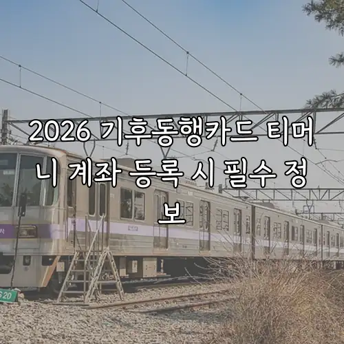 2026 기후동행카드 티머니 계좌 등록 시 필수 정보
