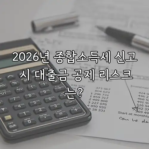 2026년 종합소득세 신고 시 대출금 공제 리스크는?