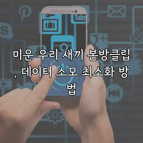 미운 우리 새끼 본방클립, 데이터 소모 최소화 방법