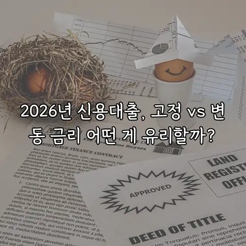 2026년 신용대출, 고정 vs 변동 금리 어떤 게 유리할까?