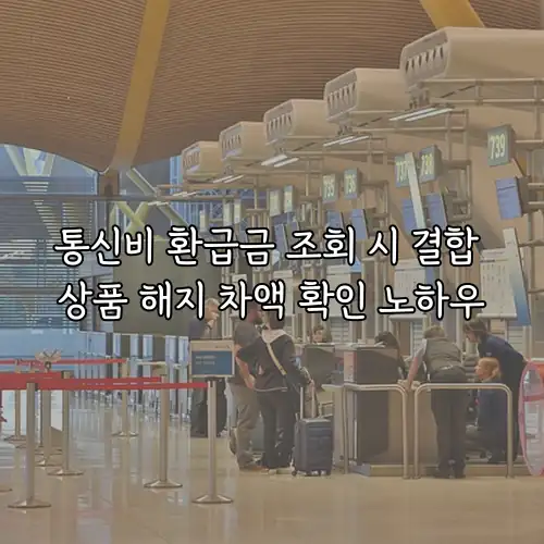 통신비 환급금 조회 시 결합 상품 해지 차액 확인 노하우