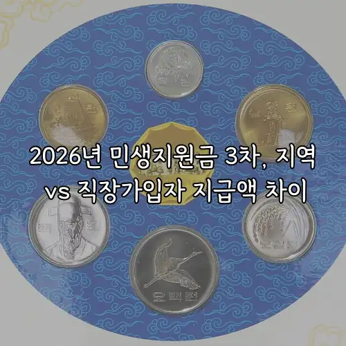 2026년 민생지원금 3차, 지역 vs 직장가입자 지급액 차이