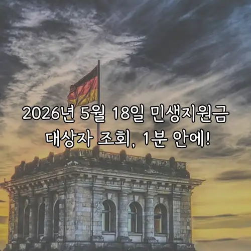 2026년 5월 18일 민생지원금 대상자 조회, 1분 안에!
