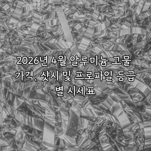 2026년 4월 알루미늄 고물 가격, 샷시 및 프로파일 등급별 시세표