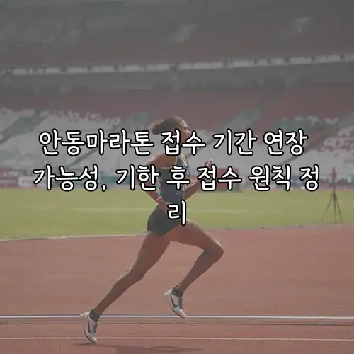 안동마라톤 접수 기간 연장 가능성, 기한 후 접수 원칙 정리