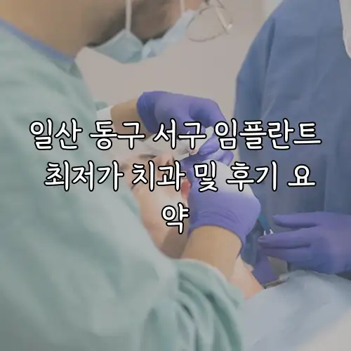 일산 동구 서구 임플란트 최저가 치과 및 후기 요약
