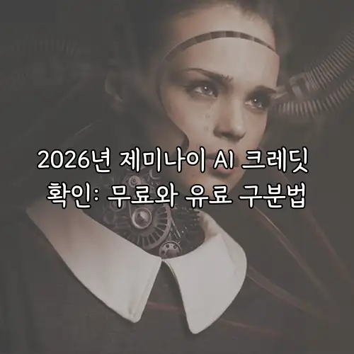 2026년 제미나이 AI 크레딧 확인: 무료와 유료 구분법