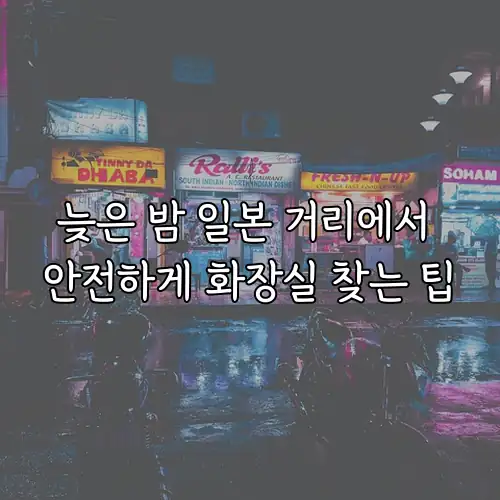 늦은 밤 일본 거리에서 안전하게 화장실 찾는 팁